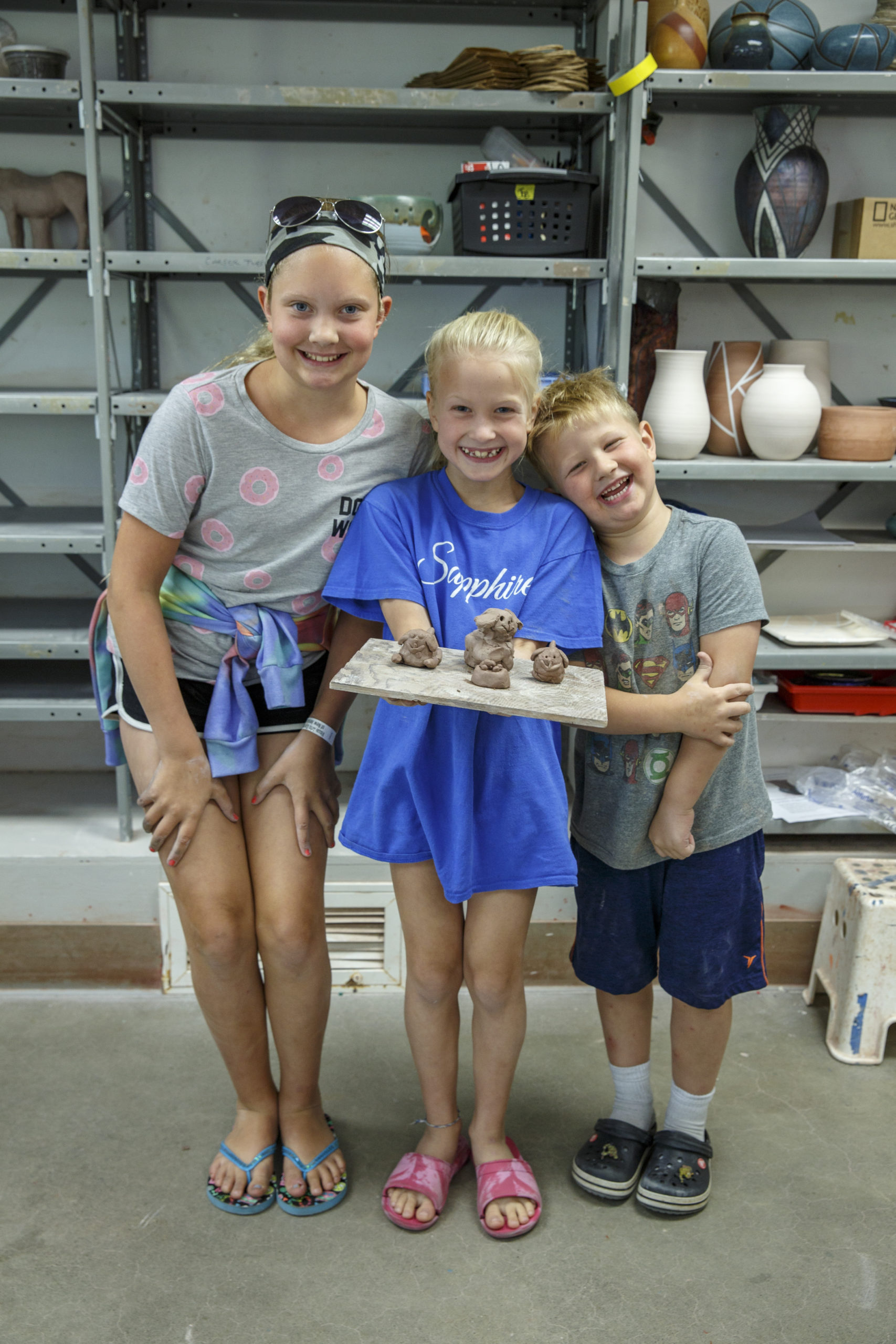 kids presenting art