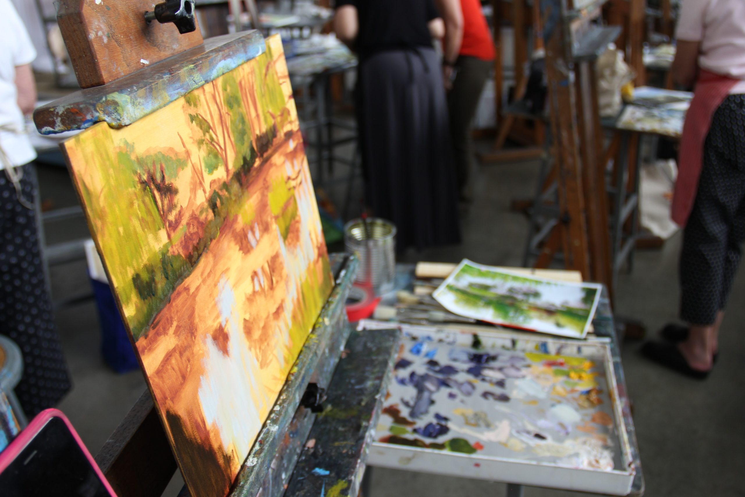 student painting