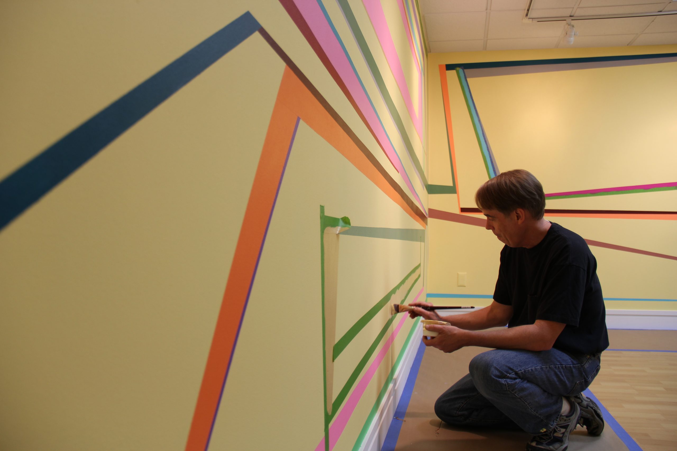 Gary Petersen installing "Tilting Points"