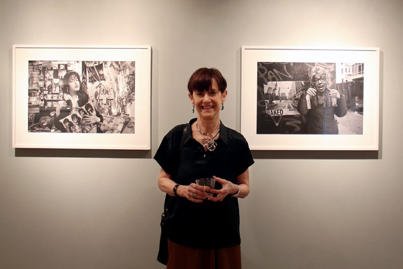 Judy at opening artist Judith Henry at her opening of "Me as Her" exhibition