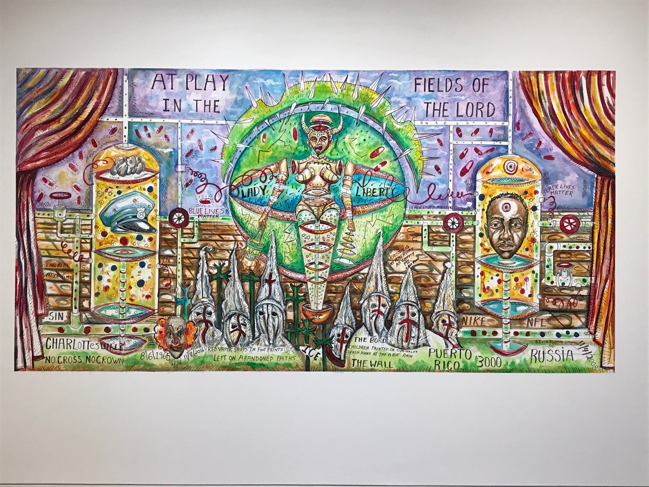 image of installation piece in Kevin Blythe Sampson's exhibition "Black and Blue"