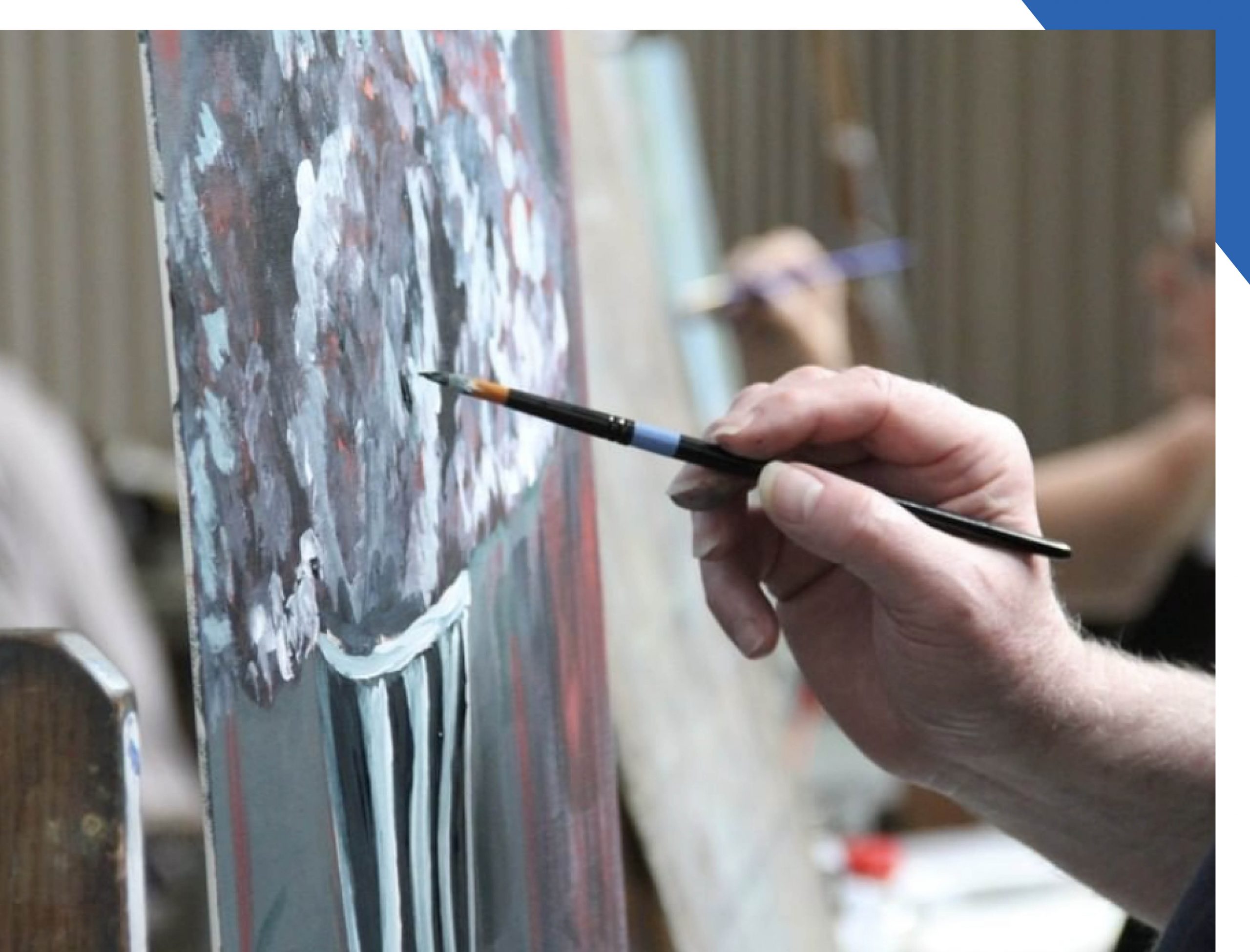 Artist taking an online art class