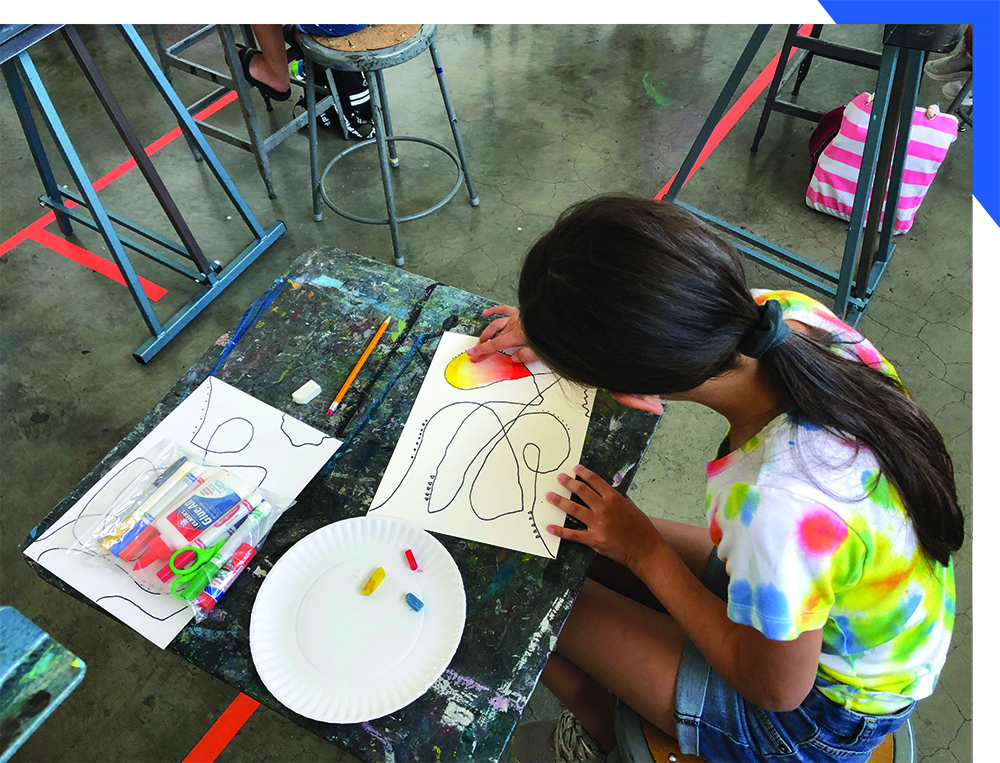 Masked Tween Making Art