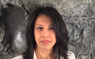 Athena LaTocha in her studio
