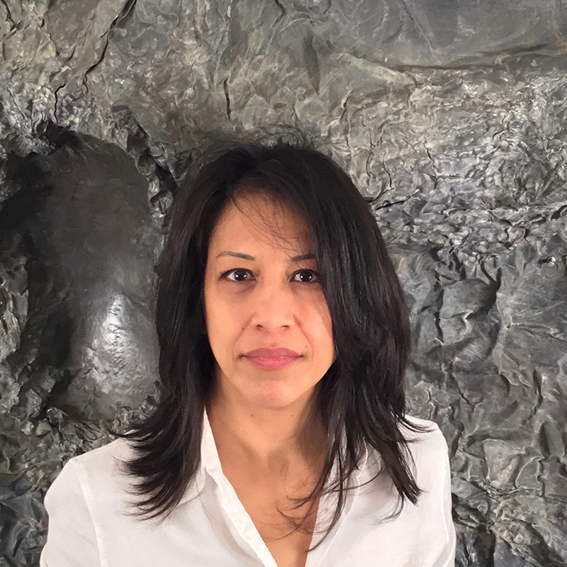 Athena LaTocha in her studio