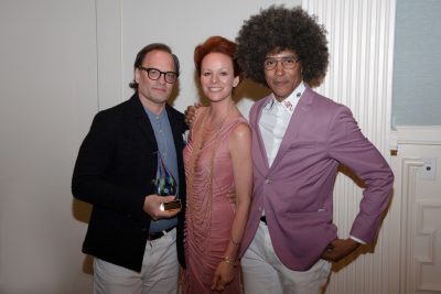 Honorees David Anthone and Ron Norsworthy (far left and far right), collectively known as DARNstudio, with VACNJ Director of Education & Community Engagement Sarah Walko