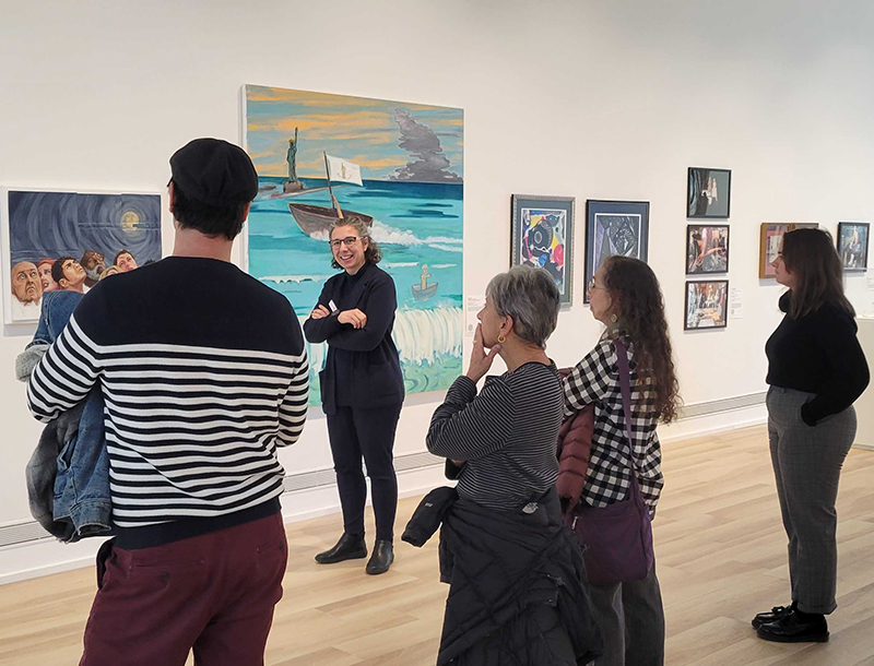 Members on a gallery tour.