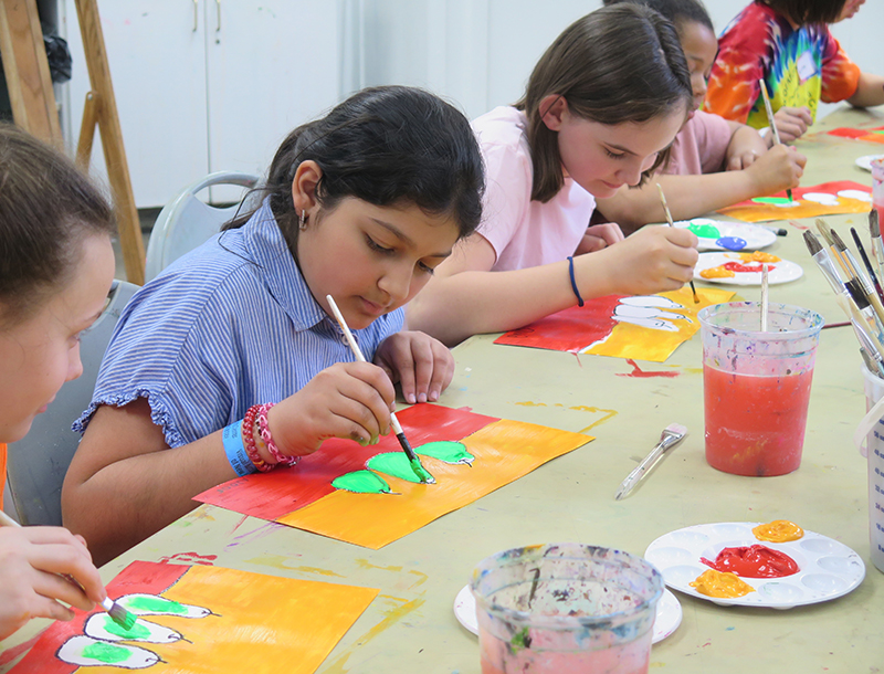 Kids at summer art camp.