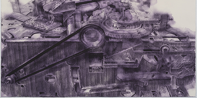 Jairo Alfonso, Sylvania IV, (detail) 2019, watercolor pencil on paper, 27.5 x 39.5 inches, courtesy of the artist.
