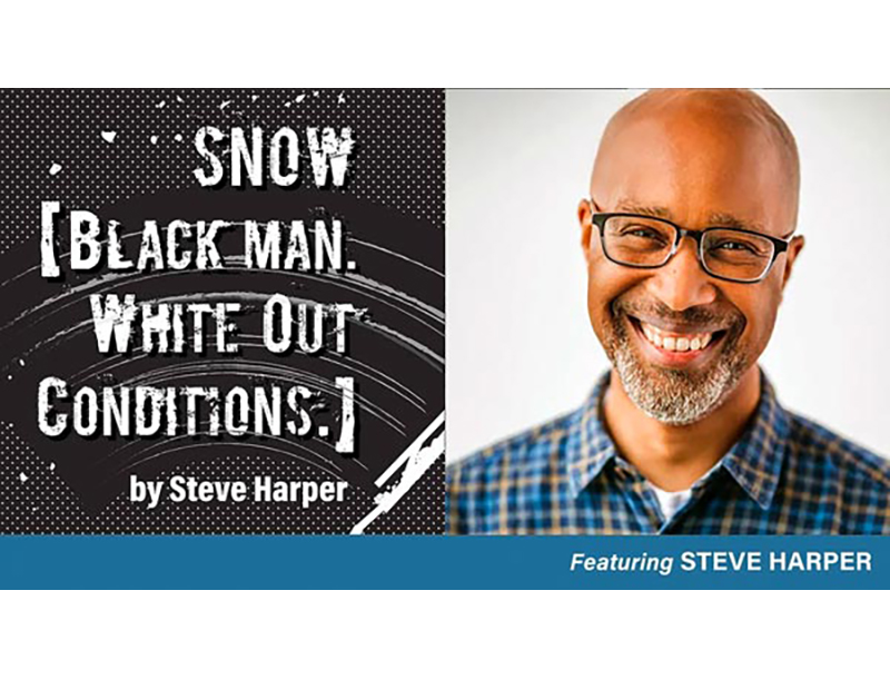 SNOW [Black man. White out conditions.] Vivid Stage Event Image