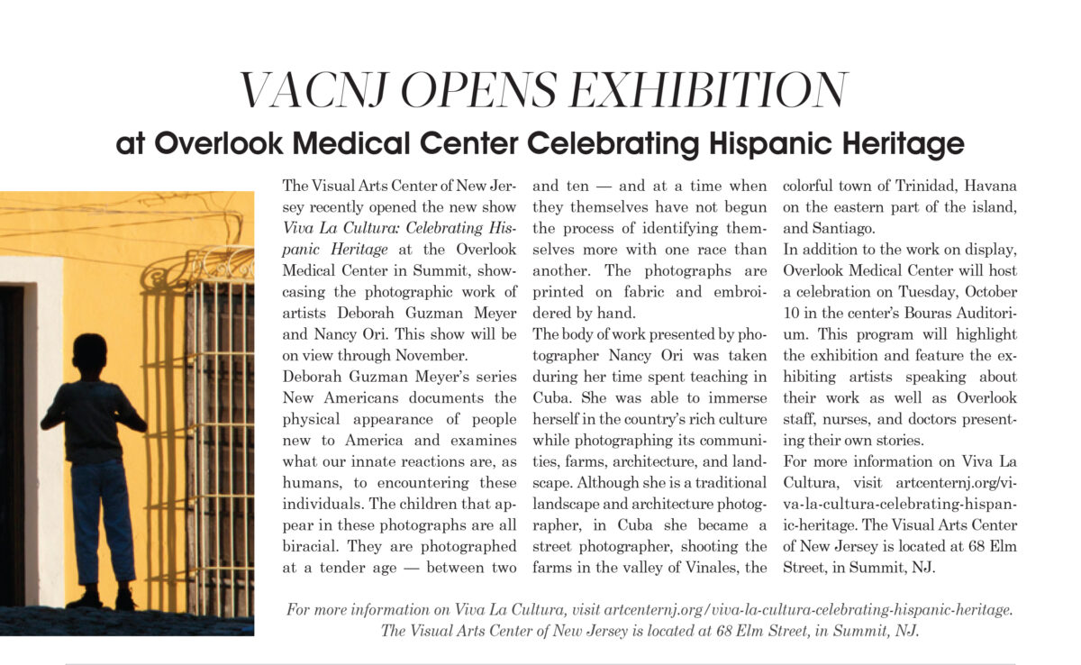 Article in Summit + Chatham Local on VACNJ Exhibition at Overlook Medical Center celebrating Hispanic Heritage