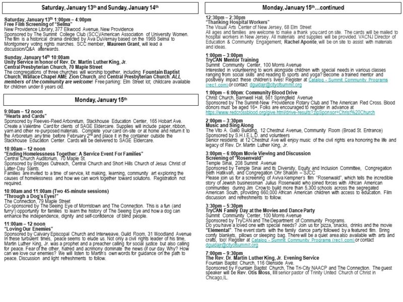 Summit MLK Day Schedule Page 2